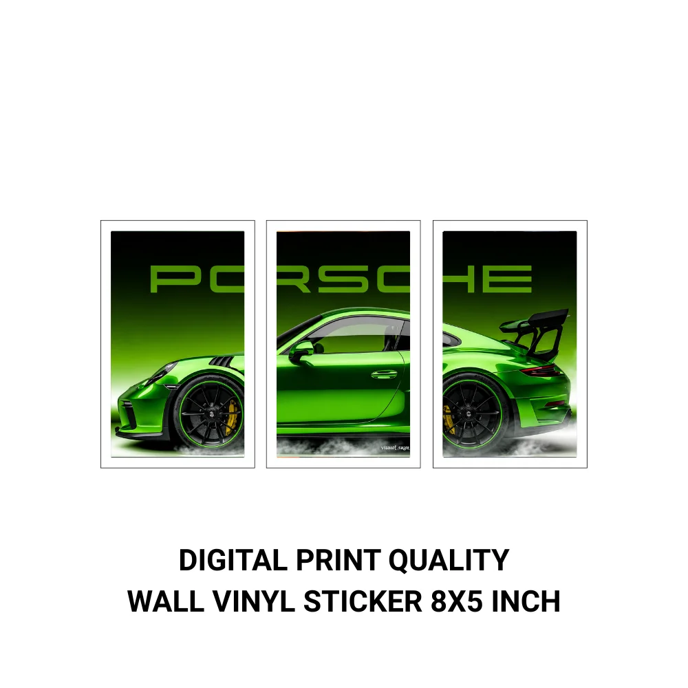 Djane Studio Car Wall Poster | Car Wall Sticker for Living Room, Bedroom, Office & Gaming Room | Modern Home Décor | Pack of 3 | Size 8x5 Inch